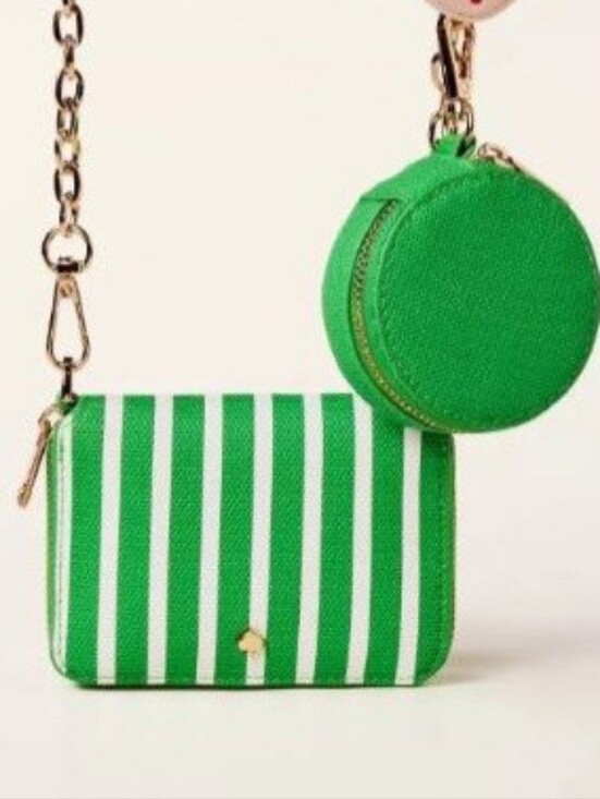 Kate Spade X Target Handbags - Kate Spade x Target Green & White Mini Crossbody Coin Purse & Earbud Case NWT